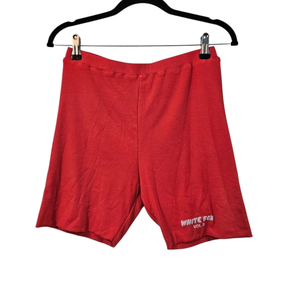 White Fox Boutique Pants - NWT White Fox Offstage Ribbed Bike Shorts Cherry Size L